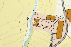 Kartbilde fra WMS-tjeneste av avviket