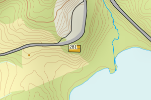 Kartbilde fra WMS-tjeneste av avviket