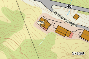 Kartbilde fra WMS-tjeneste av avviket