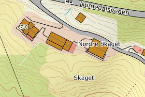 Kartbilde fra WMS-tjeneste av avviket