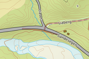 Kartbilde fra WMS-tjeneste av avviket