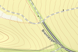 Kartbilde fra WMS-tjeneste av avviket