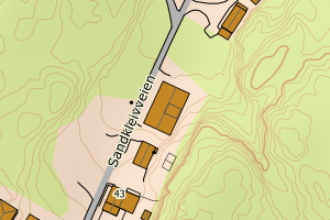 Kartbilde fra WMS-tjeneste av avviket