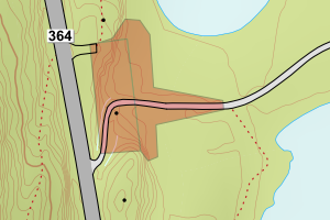 Kartbilde fra WMS-tjeneste av avviket