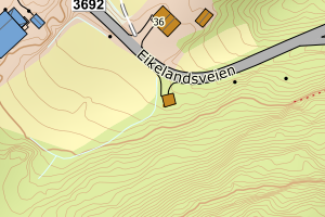 Kartbilde fra WMS-tjeneste av avviket