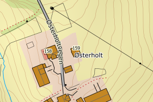 Kartbilde fra WMS-tjeneste av avviket