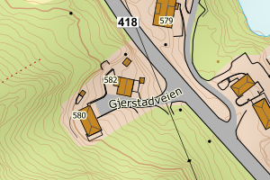 Kartbilde fra WMS-tjeneste av avviket