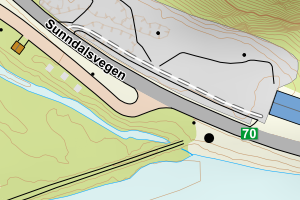 Kartbilde fra WMS-tjeneste av avviket