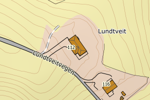 Kartbilde fra WMS-tjeneste av avviket