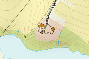 Kartbilde fra WMS-tjeneste av avviket