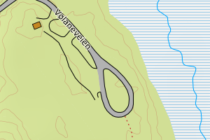 Kartbilde fra WMS-tjeneste av avviket