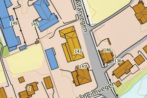 Kartbilde fra WMS-tjeneste av avviket