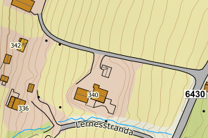 Kartbilde fra WMS-tjeneste av avviket