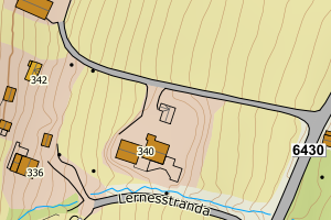 Kartbilde fra WMS-tjeneste av avviket