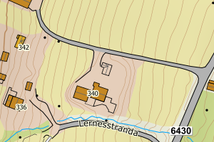 Kartbilde fra WMS-tjeneste av avviket