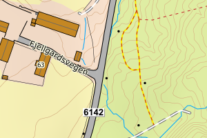 Kartbilde fra WMS-tjeneste av avviket