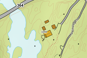 Kartbilde fra WMS-tjeneste av avviket