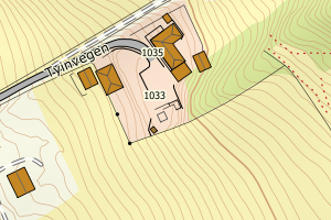 Kartbilde fra WMS-tjeneste av avviket