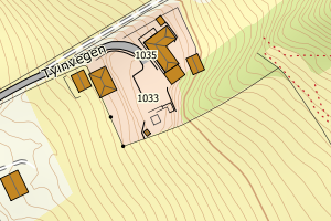 Kartbilde fra WMS-tjeneste av avviket