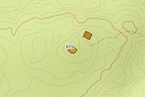 Kartbilde fra WMS-tjeneste av avviket