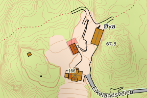 Kartbilde fra WMS-tjeneste av avviket