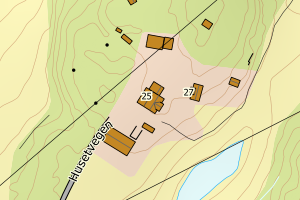 Kartbilde fra WMS-tjeneste av avviket