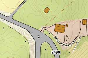 Kartbilde fra WMS-tjeneste av avviket