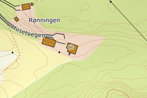 Kartbilde fra WMS-tjeneste av avviket