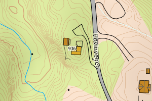 Kartbilde fra WMS-tjeneste av avviket