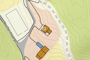 Kartbilde fra WMS-tjeneste av avviket