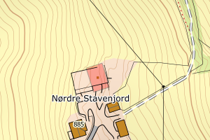 Kartbilde fra WMS-tjeneste av avviket