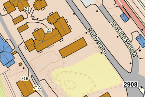 Kartbilde fra WMS-tjeneste av avviket