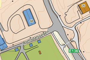 Kartbilde fra WMS-tjeneste av avviket