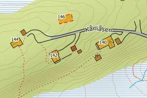 Kartbilde fra WMS-tjeneste av avviket