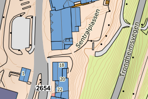 Kartbilde fra WMS-tjeneste av avviket