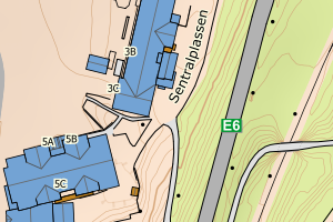 Kartbilde fra WMS-tjeneste av avviket