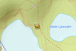 Kartbilde fra WMS-tjeneste av avviket