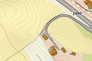 Kartbilde fra WMS-tjeneste av avviket