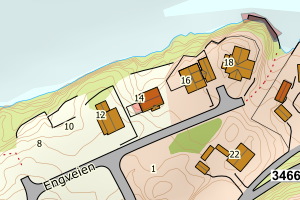 Kartbilde fra WMS-tjeneste av avviket