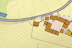 Kartbilde fra WMS-tjeneste av avviket