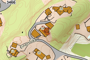 Kartbilde fra WMS-tjeneste av avviket