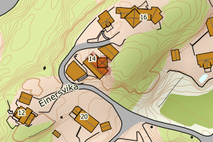 Kartbilde fra WMS-tjeneste av avviket