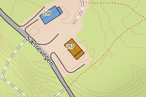 Kartbilde fra WMS-tjeneste av avviket