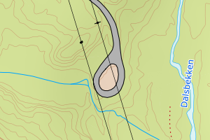 Kartbilde fra WMS-tjeneste av avviket