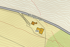 Kartbilde fra WMS-tjeneste av avviket