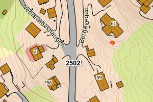 Kartbilde fra WMS-tjeneste av avviket