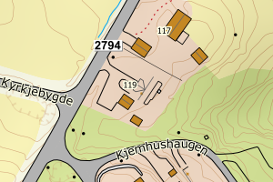 Kartbilde fra WMS-tjeneste av avviket