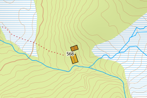 Kartbilde fra WMS-tjeneste av avviket