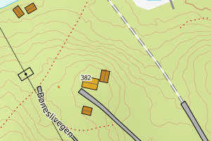 Kartbilde fra WMS-tjeneste av avviket