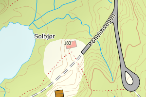 Kartbilde fra WMS-tjeneste av avviket